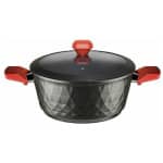 PYRAMIS (014010701) Red Diamond Βαθιά Κατσαρόλα από Αλουμίνιο 24cm ΕΩΣ 12 ΔΟΣΕΙΣ