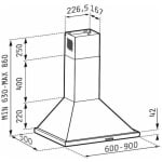 ΑΠΟΡΡΟΦΗΤΗΡΑΣ ΚΑΜΙΝΑΔΑ PYRAMIS ECOLINE ΤΕΤΡΑΓΩΝΗ 60CM 065030801 - Image 3