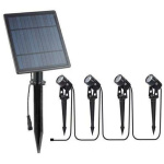 Eurolamp 145-20823 Σετ 4 Καρφωτά Ηλιακά Φωτιστικά 1.5W 200lm με Φυσικό Λευκό Φως ΕΩΣ 12 ΔΟΣΕΙΣ