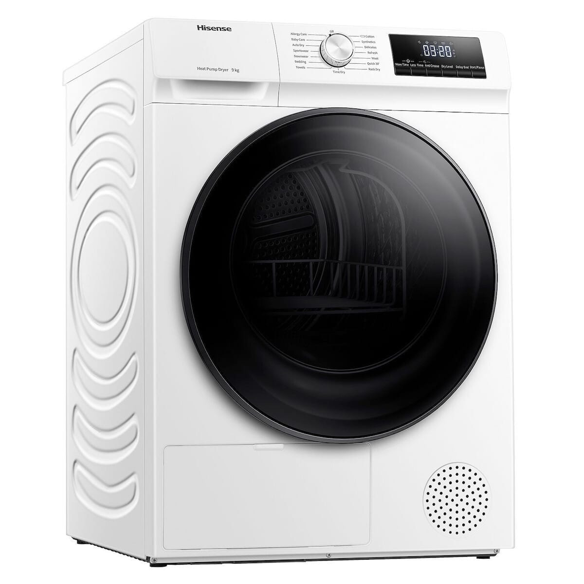 DHQA902U1-3d2.jpeg Hisense DHQA902U Στεγνωτήριο 9kg A++ με Αντλία Θερμότητας ΕΩΣ 12 ΔΟΣΕΙΣ - Image 1