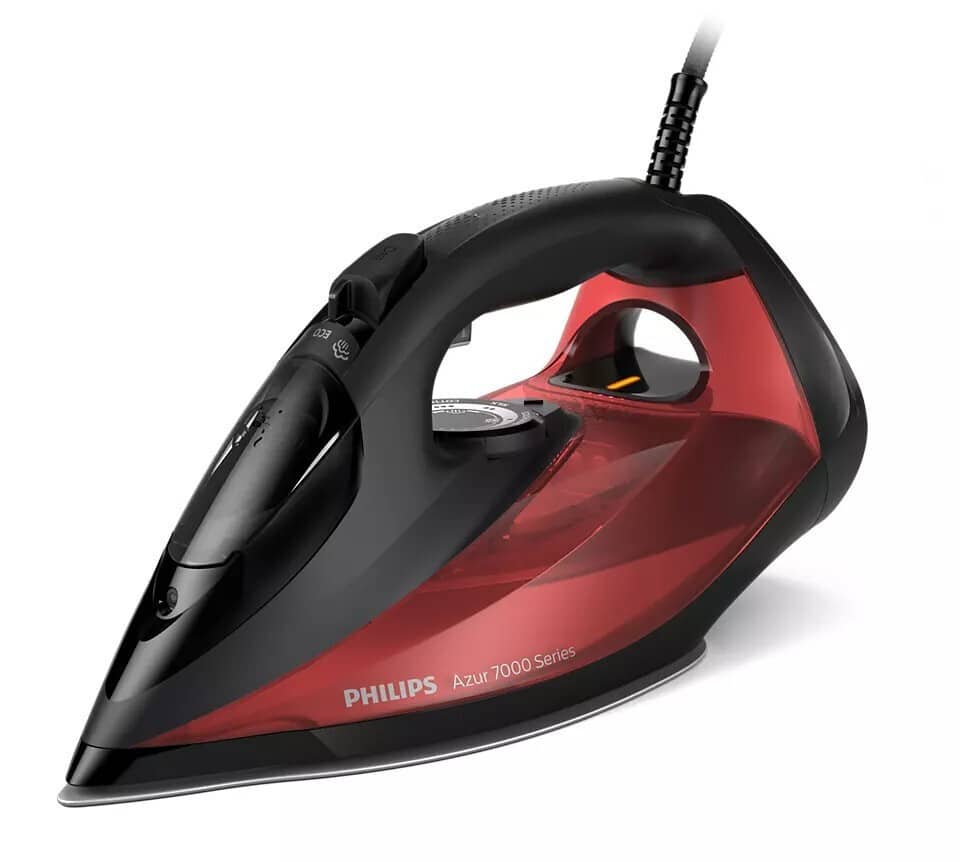 DST7022-A-e69.jpeg Philips DST7022/40 Σίδερο Ατμού 2800W με Αντικολλητική Πλάκα και Συνεχόμενη Παροχή 50gr/min Black/Red (ΕΩΣ 12 ΔΟΣΕΙΣ) - Image 1