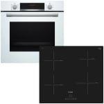 BOSCH HBA534BW0 + PIE611BB1E Φούρνος άνω Πάγκου 71lt με Εστίες Επαγωγικές ΕΩΣ 12 ΔΟΣΕΙΣ