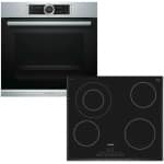 BOSCH HBG635BS1 + PKF651FP1E Φούρνος Ηλεκτρικός 71lt άνω Πάγκου με εστίες Κεραμικές Α+ ΕΩΣ 12 ΔΟΣΕΙΣ