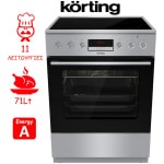 Korting KEC6C60XPC Κουζίνα 71lt με Κεραμικές Εστίες Π60εκ. Inox ΕΩΣ 12 ΔΟΣΕΙΣ - Image 2
